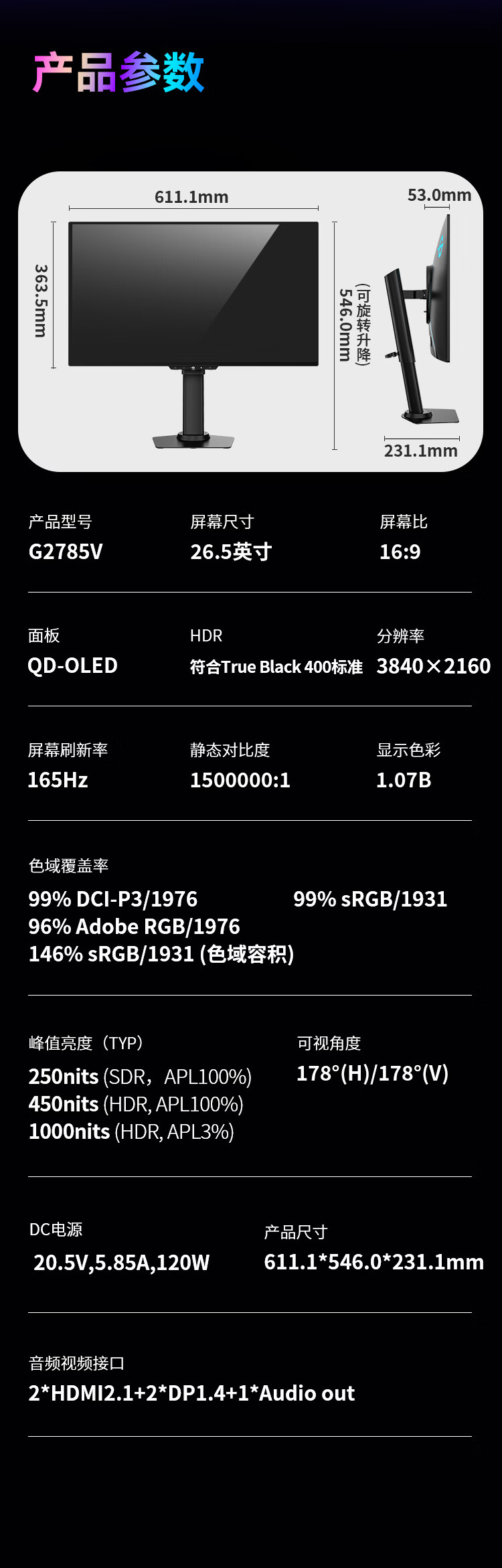 详细产品参数