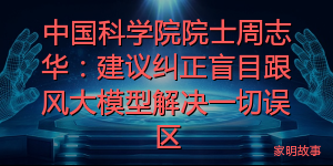 中国科学院院士周志华：建议纠正盲目跟风大模型解决一切误区