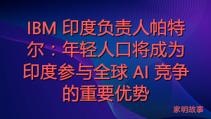 IBM 印度负责人帕特尔：年轻人口将成为印度参与全球 AI 竞争的重要优势