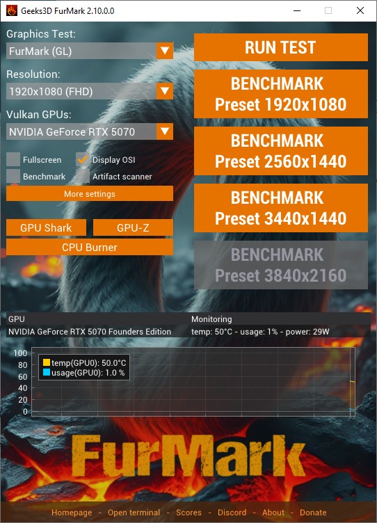 显卡烤机软件 FurMark 发布 2.10 版本：支持 Raspberry Pi 5，新增 3440×1440 预设