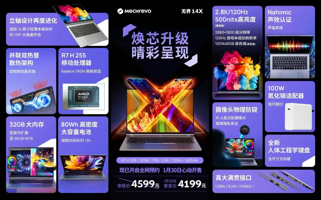 机械革命无界 14X 轻薄本 32G / 1T 开启预售，首发价 4199 元仅一天
